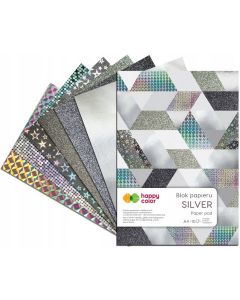 Blok SILVER, A4, 150-230g, 10 ark, HAPPY COLOR HA 3820 2030-MS