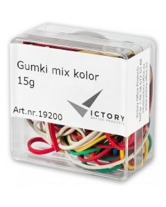 Gumki recepturki mix kolor 15g w pudełku platikkowym 2615G-99 VICTORY