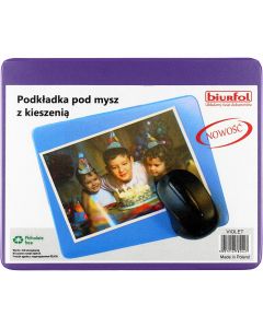 Podkładka pod mysz z kieszenią violet KPM-01-05 BIURFOL