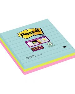 Bloczek samoprzylepny 101x101mm 70k linia mix kolorów (3szt) POST-IT XL MIAMI 675-SS3-MIA 3M