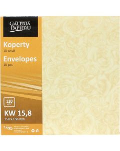 Koperta 158x158mm Róże kremowy P 120g. (10szt.) 280303 Galeria Papieru