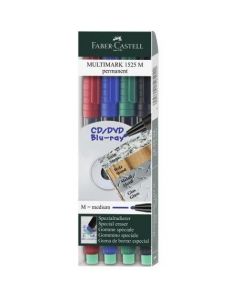 Foliopis z gumką M 1.0mm komplet 4kolory 152504 FABER CASTELL