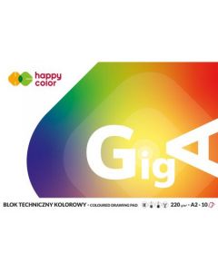 Blok techniczny GigA kolorowy A2 10ark 220g Happy Color 3722 4060-09