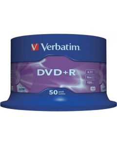 Płyta DVD+R 4,7GB VERBATIM cake (50szt) 16x Matt Silver 43550