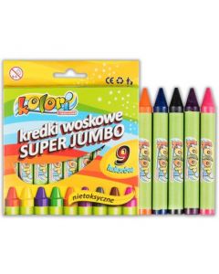 Kredki woskowe Super Jumbo 9kol. KOLORI TT7884