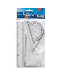 Zestaw geometryczny z linijką 20cm BL001-BK TETIS