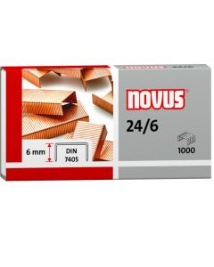 Zszywki miedziowane 24/6 1000szt NOVUS 040-0206