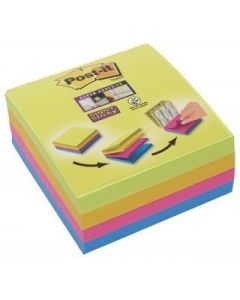 Bloczek samoprzylepny 76x76mm 75k mix kolorów (4szt) POST-IT Super Sticky 2014-SC-BYFG UU003083563