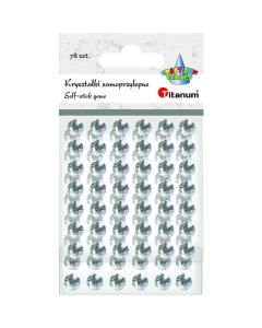 Kryształki samoprzylepne okrągłe srebrne 5mm, 78 szt. 307613 TITANUM