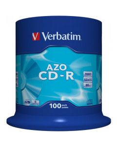 Płyta CD-R VERBATIM CAKE(100) Crystal DataLife+AZO 700MB x52 43430