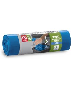 Worki do segregowania odpadów papierowych niebieskie LDPE 120L (10 szt.) ANNA ZARADNA 7065