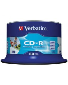 Płyta CD-R VERBATIM CAKE (50) nadruk InkJet AZO 700MB x52 43309