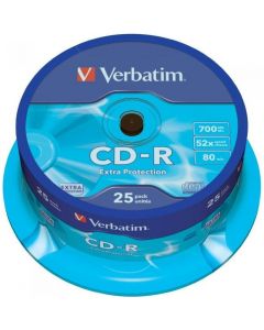 Płyta CD-R 700MB VERBATIM 52x cake (25szt) Extra Protection 43432