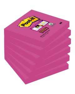 Bloczek samoprzylepny 76x76mm 90k różowy Super Sticky POST-IT 654-6SS-PNK 3M