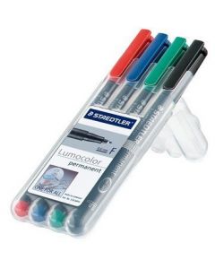 Foliopis permanentny F 318 WP4 etui 4szt. LUMOCOLOR STAEDTLER S318WP4