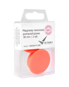 Magnesy neonowe pomarańczowe 38mm (2szt.) 5038KM2-065 VICTORY