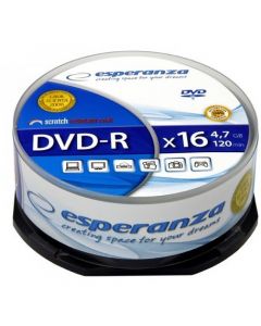 Płyta DVD-R ESPERANZA 4,7GB x16 - Cake Box 25 1110