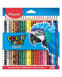 Kredki Color Peps Animals trójkątne 24 szt pud. z zaw. 832224 MAPED