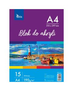 Blok do akryli A4 15k 190g KB012-A4 TETIS