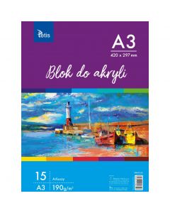 Blok do akryli A3 15k 190g KB012-A3 TETIS