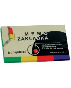 Zakładki indeksujące transparentne 4x20x50 40kartek DALPO