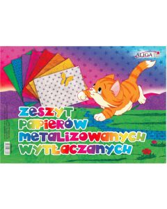 Zeszyt papierów metalizowanych wytłaczany, 8 wzorów i kolorów B5, ZPMW-6385 ALIGA