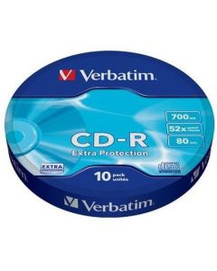 Płyta CD-R 700MB VERBATIM 52x wrap (10) extra protection 43725