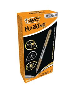 Markery BIC permanentne metaliczne kolory złoty(6szt.) + srebrny(6szt.) 950466