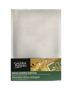 Karton ozdobny A4 SREBRNY lustrzany 300g (10) 208916 GALERIA PAPIERU