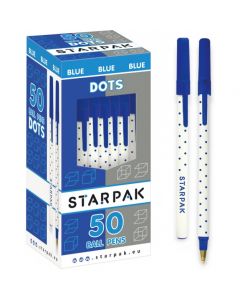 Długopis ze skuwką kropki DOTS niebieski 391665 STARPAK