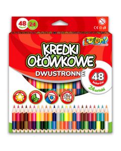 Kredki ołówkowe trójkątne dwustronne 24/48 kolory TT7599