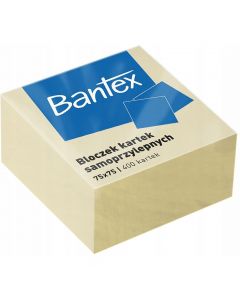 Bloczek samoprzylepny 75x75mm 400k żółty 400086401 BANTEX