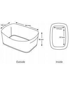 Pojemnik bez pokrywki MyBox, biało-czarny 52571095