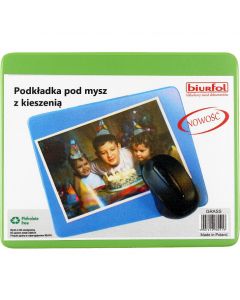 Podkładka pod mysz z kieszenią grass KPM-01-02 BIURFOL