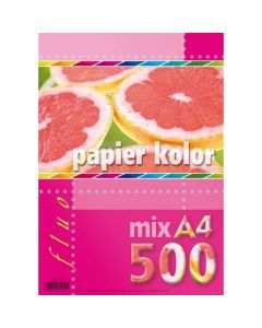 Papier A4 FLUO mix 500ark 5kol KRESKA