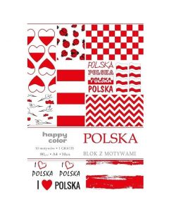 Blok z motywami POLSKA A4 10ark.,10motyw. HAPPY COLOR HA 3808 2030-PL