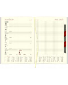 Kalendarz CROSS z gumką i ażurową datówką A5 tygodniowy z notesem p.kremowy 204 A5TNRK czerwony Wokół Nas