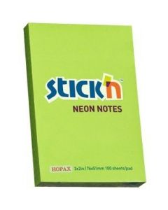 Bloczek STICK"N 76x51mm zielony neon 100k 21163