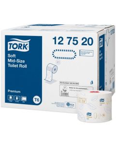 Papier toaletowy TORK T6 Premium Soft compact (27 rolek) biały 2w 90m 127520 celuloza+makulatura