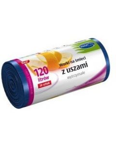 Worki na śmieci z uszami wytrzymałe 120L 20szt. niebieskie (HD-LD) STELLA