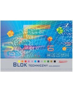 Blok techniczny kolorowy A4 12k 210g Vincent KRESKA