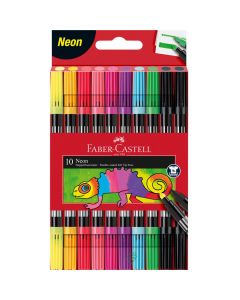 Flamastry dwustronne NEON 10 kolorów 151109 Faber-Castell