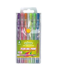 Długopis żelowy fluorescencyjny 6 kolorów CRICCO w etui CR816W6