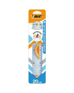 Linijka DOUBLE RULER 20cm z uchwytem blister 9926561 BIC