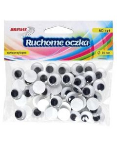 Oczka ruchome 14mm samoprzylepne (60szt.) RO09 Brewis