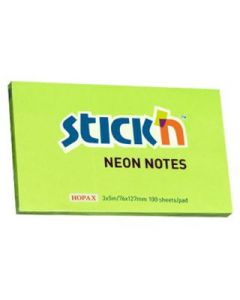 Bloczek STICK"N 127x76mm zielony neon 100k 21171 STICK"N