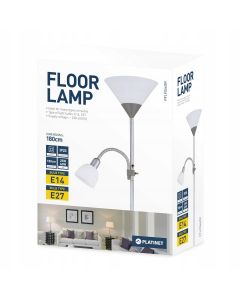 Lampa podłogowa PLATINET E27 + E14 szara (44527)