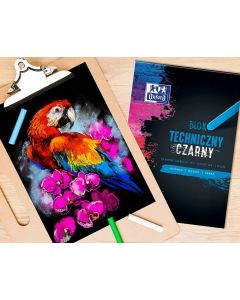 Blok techniczny A4 10k 210g czarny 400093231 OXFORD