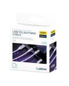 Kabel USB -> Lightning 1m 2A LED biały PLATINET (45737)