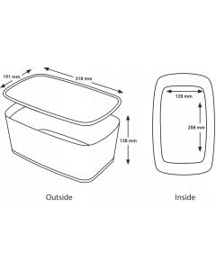 MyBox duży z pokrywką, biało-czarny LEITZ 52161095